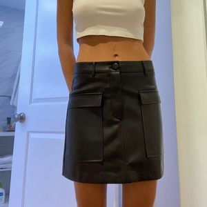 Faux Leather Black Mini Skirt